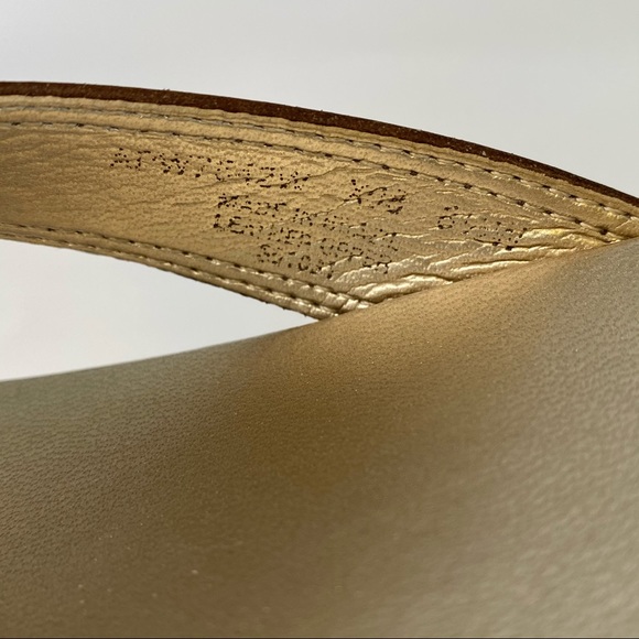 Rockport Sandals Leather Slip Ons Brown and Metallic Gold made in Brazil 8.5 - Picture 9 of 9